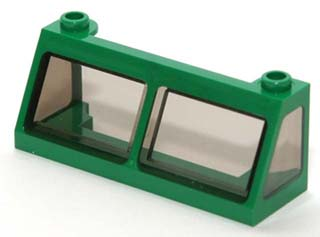 Windscreen 2 x 6 x 2 Train with Trans-Brown Glass in Green