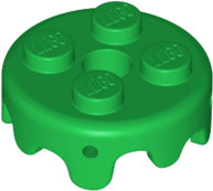 Plate Special Round 2 x 2 with Melting Drops/Icing on Sides in Green