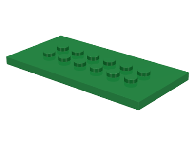 Plate Special 4 x 8 with Studs in Centre in Green
