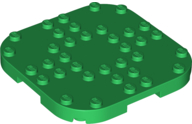 Plate Round Corners 8 x 8 x 2/3 Circle with Reduced Knobs in Green
