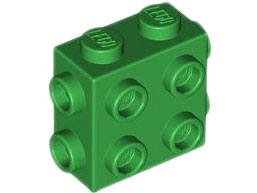 Brick Special 1 x 2 x 1 2/3 with 8 Studs on 3 Sides in Green