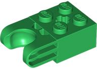 Technic Brick Special 2 x 2 with Ball Socket Wide and Axle Hole, No Arm Holes in Green