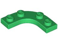 Plate Round Corner 3 x 3 with 2 x 2 Round Cutout in Green