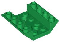 Brick Sloped Inverted 45° 4 x 4 Double with 4 x 2 Recessed, 2 Holes in Green