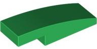 Brick Curved 3 x 1 x 2/3 in Green