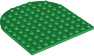 Plate 10 x 10 with Rounded End in Green