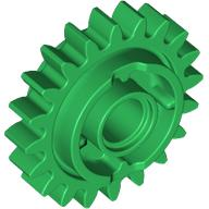 Technic Gear 20 Tooth with Clutch on Both Sides in Green