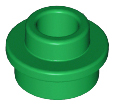 Plate Round 1 x 1 with Open Stud in Green