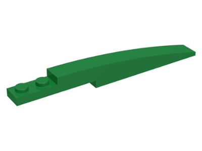 Brick Curved 10 x 1 [Symmetric Inside Ridges] in Green