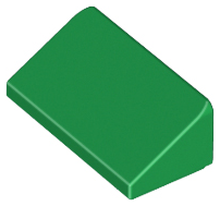 Brick Sloped 30° 1 x 2 x 2/3 in Green