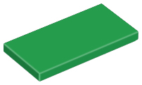 Tile 2 x 4 with Groove in Green