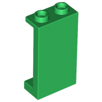 Panel 1 x 2 x 3 [Side Supports / Hollow Studs] in Green