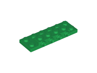 Plate Special 2 x 6 x 2/3 with 4 Studs on Side, 1 Support Wall on Bottom in Green
