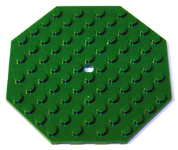 Plate Special 10 x 10 Octagonal with Hole in Green