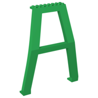 Support Crane Stand Double without Studs on Cross-Brace, with Axle Holes on Top in Green