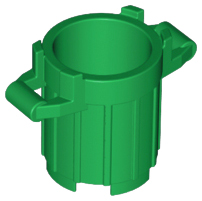 Trash Can with 4 Cover Holders in Green