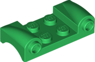 Vehicle Body, Wheel Arch / Mudguard 2 x 4 with Headlights and Curved Fenders in Green