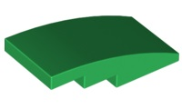 Brick Curved 4 x 2 No Studs in Green