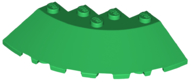 Brick Round Corner 6 x 6 with 33° Slope and Facet Cutout in Green