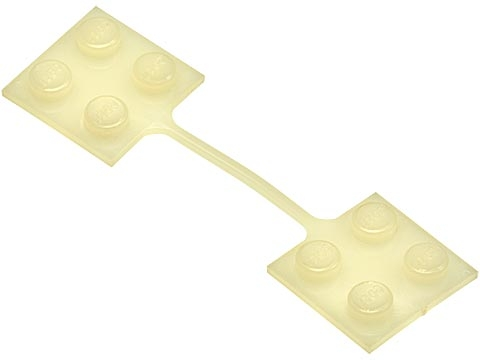 Hinge Coupling, Two Connected 2 x 2 Plates [Nylon] in Milky White