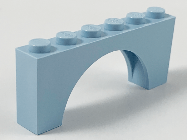 Brick Arch 1 x 6 x 2 - Thick Top with Reinforced Underside in Light Blue