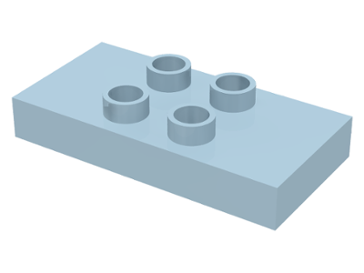Duplo Plate 2 x 4 x 1/2 with 4 Center Studs [Thick] in Light Blue
