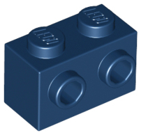 Brick Special 1 x 2 with 2 Studs on 1 Side in Dark Blue