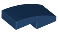 Brick Curved 2 x 1 No Studs [1/2 Bow] in Dark Blue