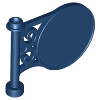 Road Sign Round on Pole in Dark Blue