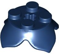 Plant, Leaves, Round 2 x 2 x 2/3 with + Axle Hole and 4 Leaf Extensions in Dark Blue