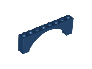 Brick Arch 1 x 8 x 2 Raised in Dark Blue