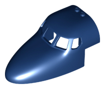 Aircraft Fuselage Curved Forward 6 x 10 Top with 5 Window Panes in Dark Blue