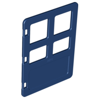 Duplo Door 1 x 4 x 4 with Four Panes in Dark Blue