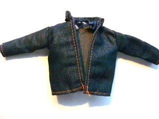 Scala, Jacket, Denim with Orange Stitches in Dark Blue