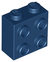 Brick Special 1 x 2 x 1 2/3 with 4 Studs on 1 Side in Dark Blue