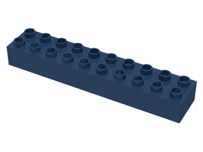 Duplo Brick 2 x 10 in Dark Blue