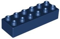Duplo Brick 2 x 6 in Dark Blue