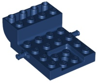Vehicle Base, Carriage 4 x 6 x 1 2/3 with Wheel Clip Pins in Dark Blue