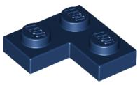 Plate 2 x 2 Corner in Dark Blue