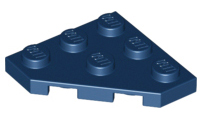 Wedge Plate 3 x 3 Cut Corner in Dark Blue