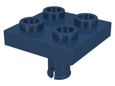 Plate Special 2 x 2 with Pin on Bottom in Dark Blue