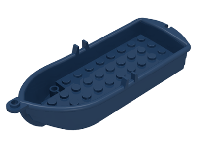 Boat / Rowing Boat 14 x 5 x 2 with Oarlocks [2 Hollow Inside Studs] in Dark Blue