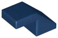 Brick Sloped 45° 2 x 1 with 2/3 Inverted Cutout and no stud in Dark Blue