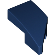 Brick Wedged, Curved 2 x 1 with Stud Notch Left in Dark Blue