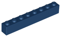 Brick 1 x 8 in Dark Blue