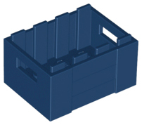 Box / Crate with Handholds 3 x 4 x 1 2/3 in Dark Blue