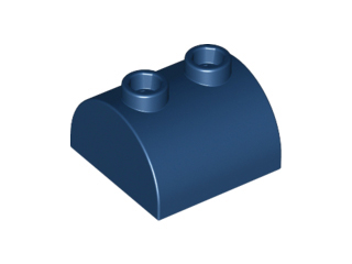 Brick Curved 2 x 2, Two Top Studs in Dark Blue