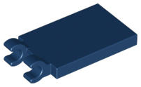 Tile Special 2 x 3 with 2 Clips [Thick Open O Clips] in Dark Blue