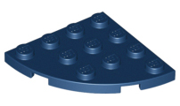 Plate Round Corner 4 x 4 in Dark Blue
