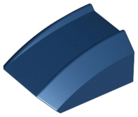 Brick Curved 2 x 2 with Lip, No Studs in Dark Blue
